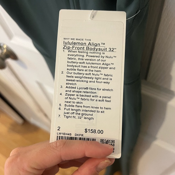 Lululemon align zip front bodysuit 32 mini flare size 2 - Picture 4 of 6